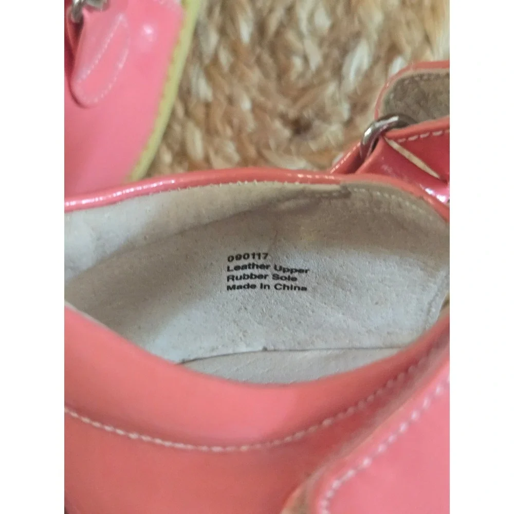 Livie & Luca Girls Pink Patent Leather Bow Mary Jane Shoes Size 12 090117